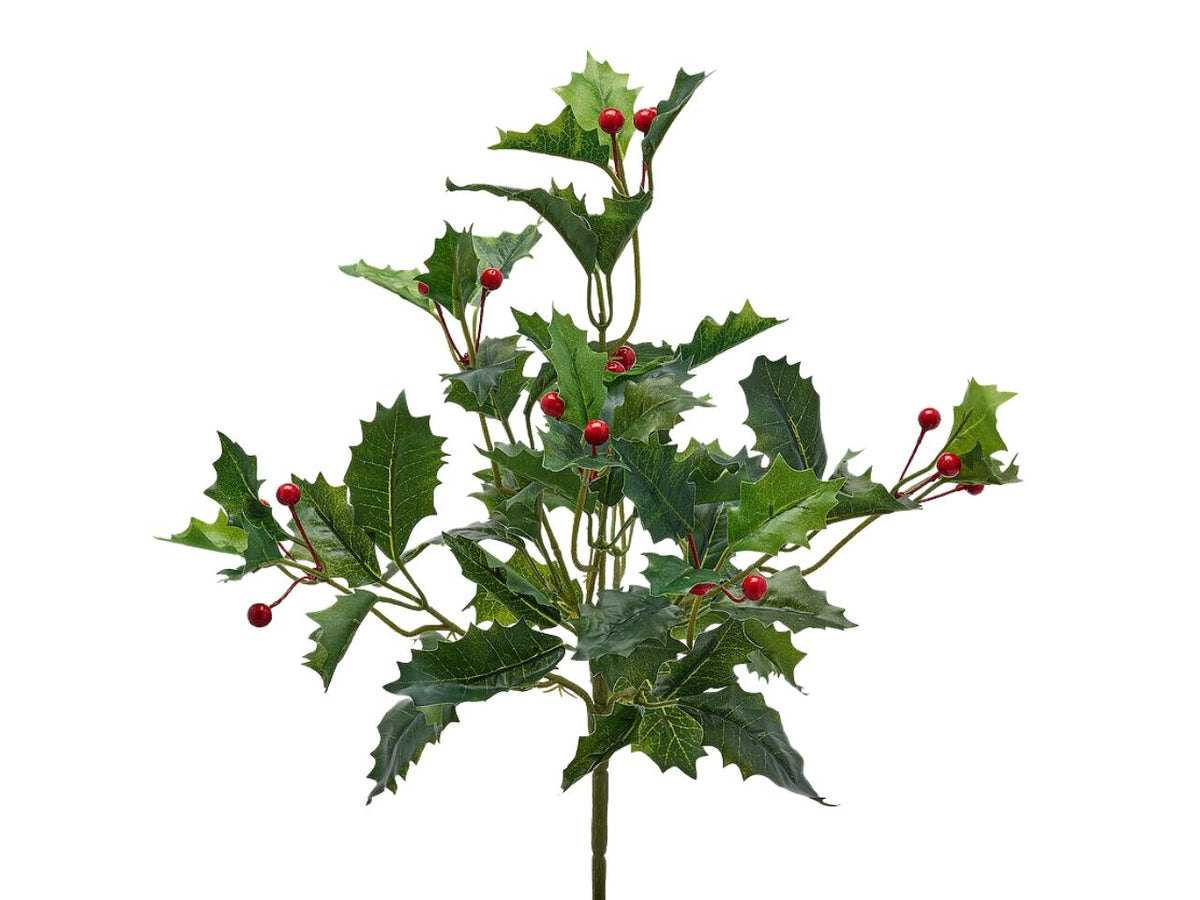 Agrifoglio cespuglio 40cm in plastica colore verde