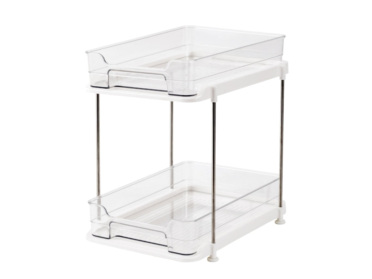 Storage rack 2 piani estraibili per sottolavello o banco da cucina 29x20x30cm