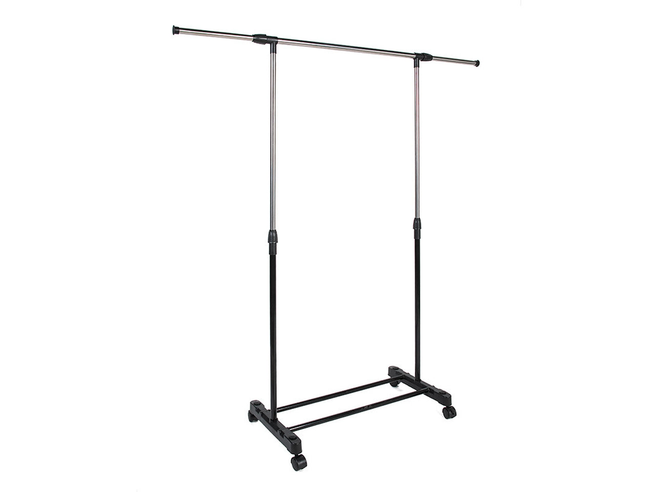 Porta abiti ambrogio estendibile singolo acciaio inossidabile e plastica 79x42x165cm