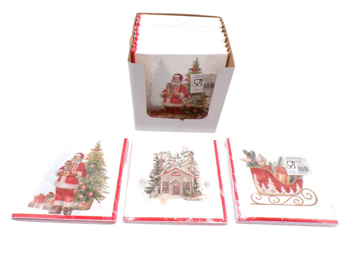 Tovaglioli in carta natalizi 17x17cm 20pezzi in decori assortiti