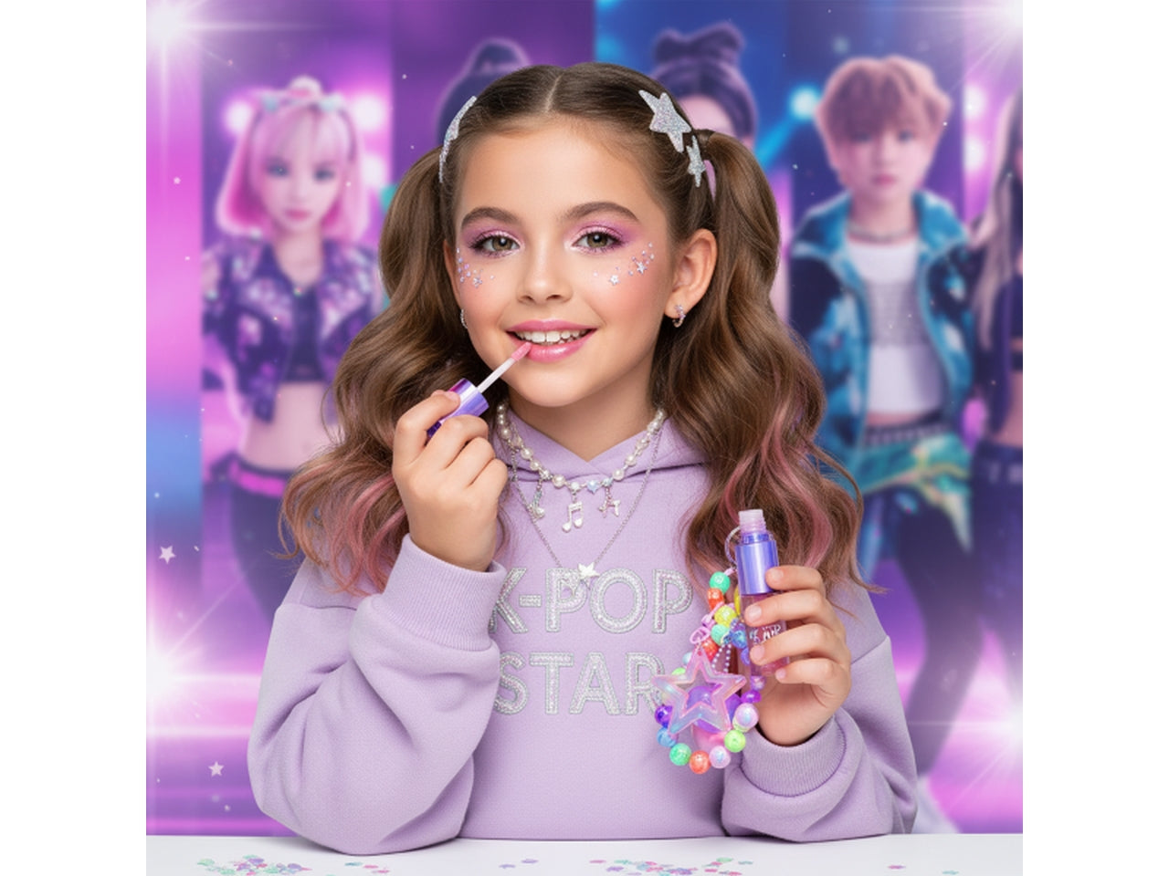 K pop glam star keychains lipgloss