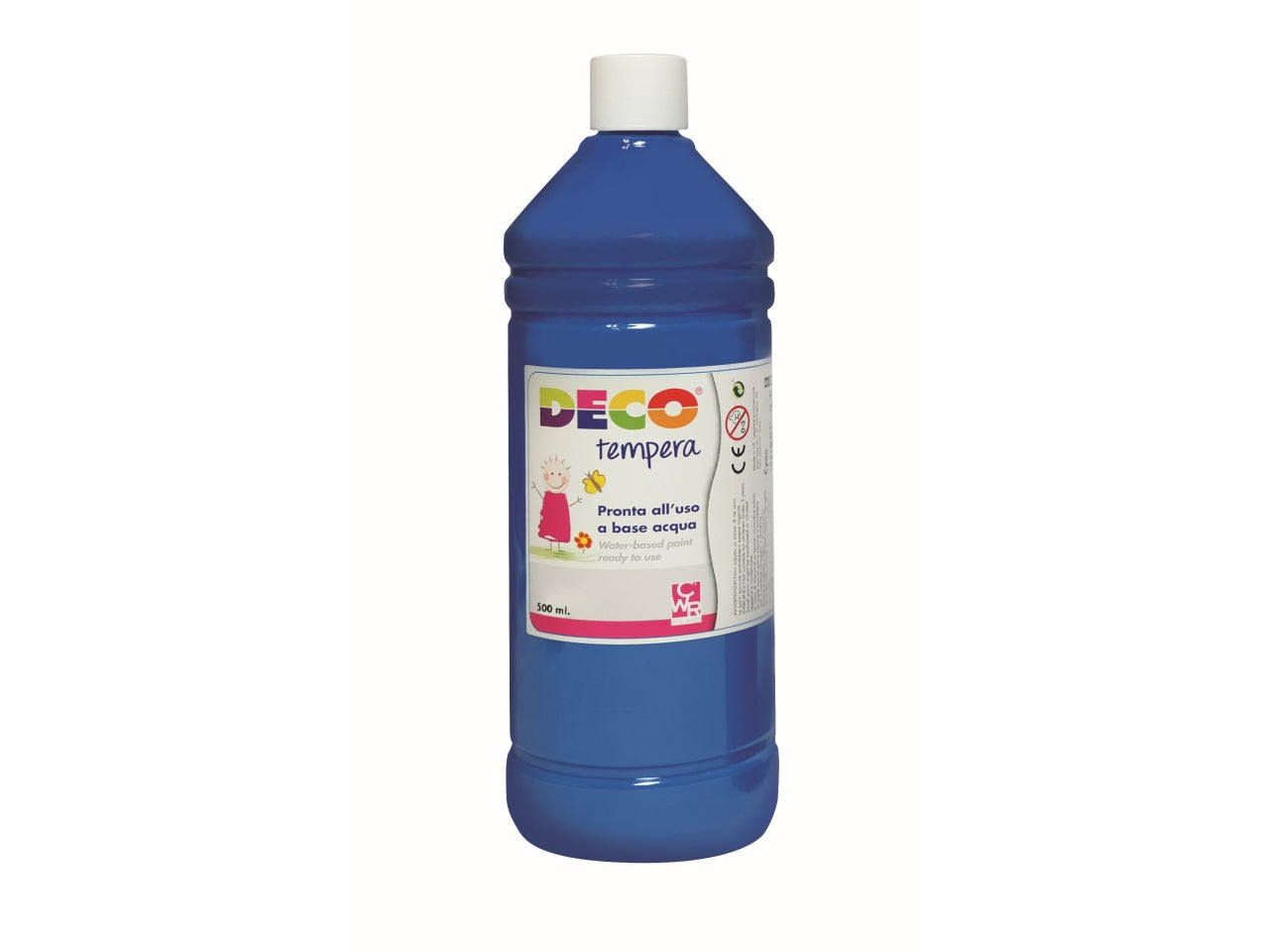 Flacone tempera 500ml blu cyan