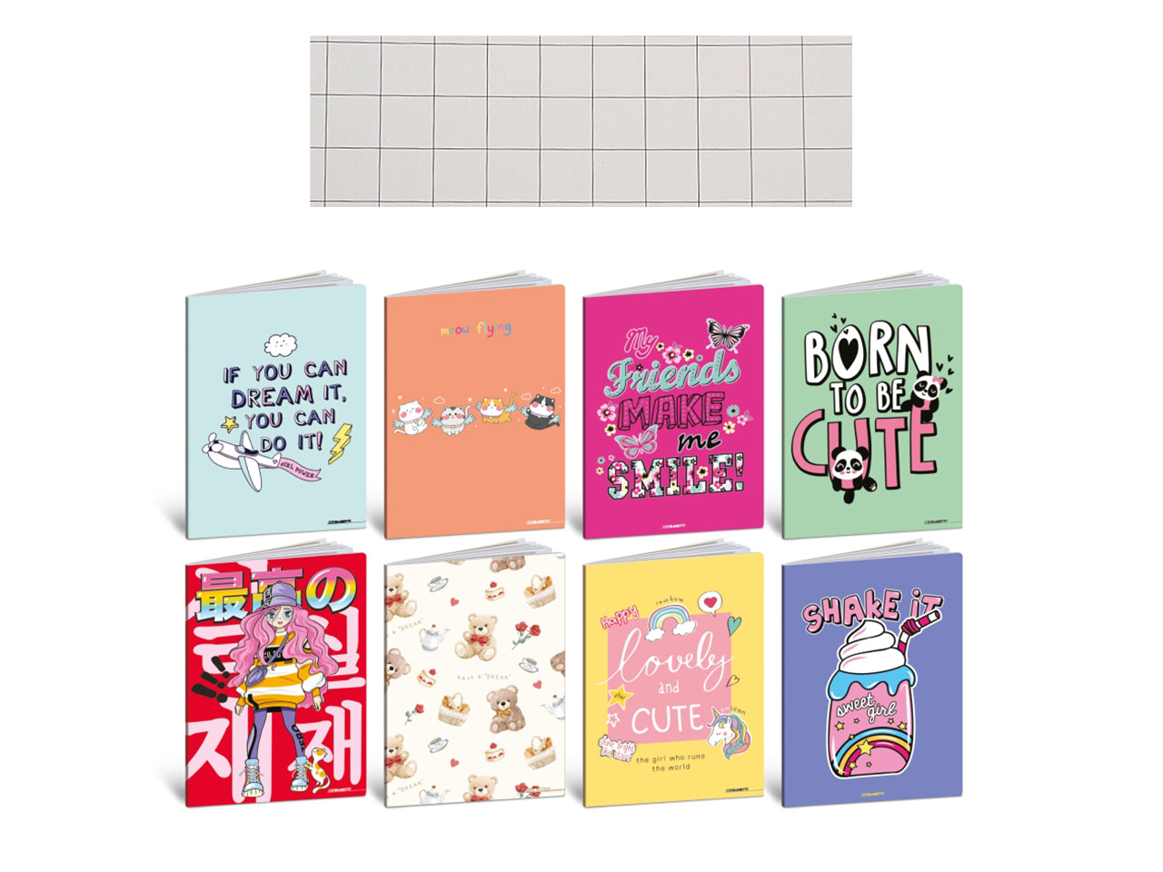 Quaderno maxi kid girl 20+1 fogli rigatura 10MM, confezione da 10 maxi assortiti