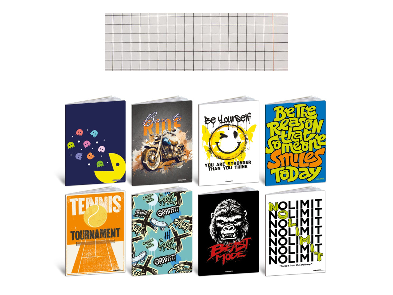 Quaderno maxi teen boy 20 +1 fogli Q con margine, confezione da 10maxi assortiti