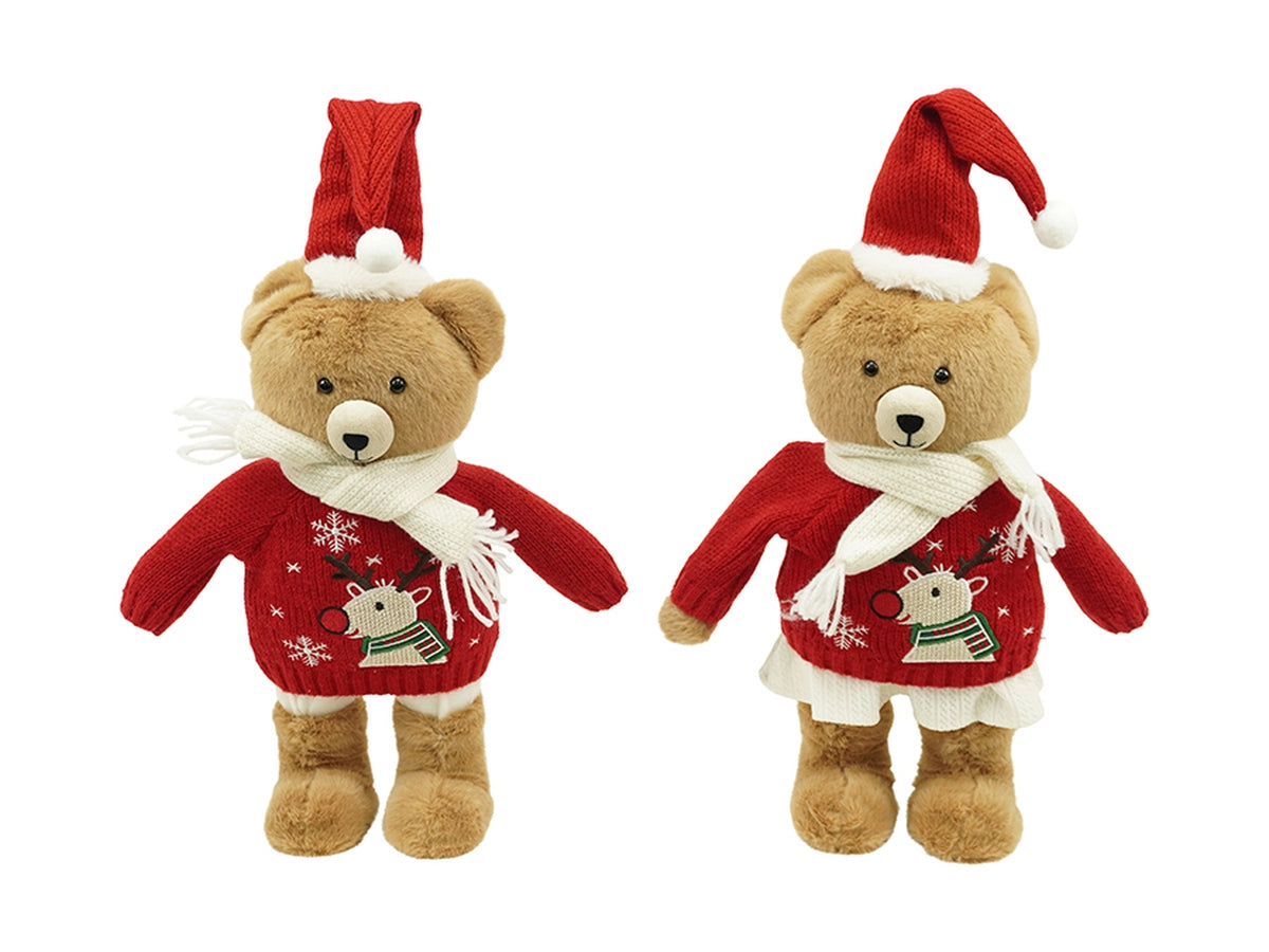 Orso peluche 43cm boy e girl rosso, in 2 assortimenti