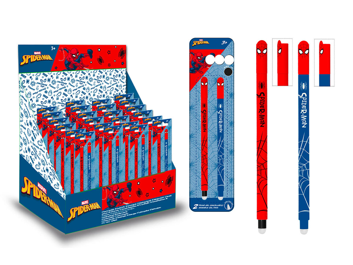 Spiderman set 2 penne gel cancellabili
