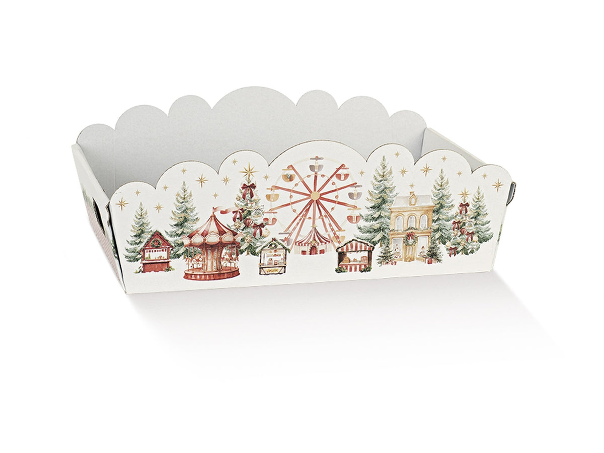 Cesto sagomato linea market rosso, 32x22x8,5cm