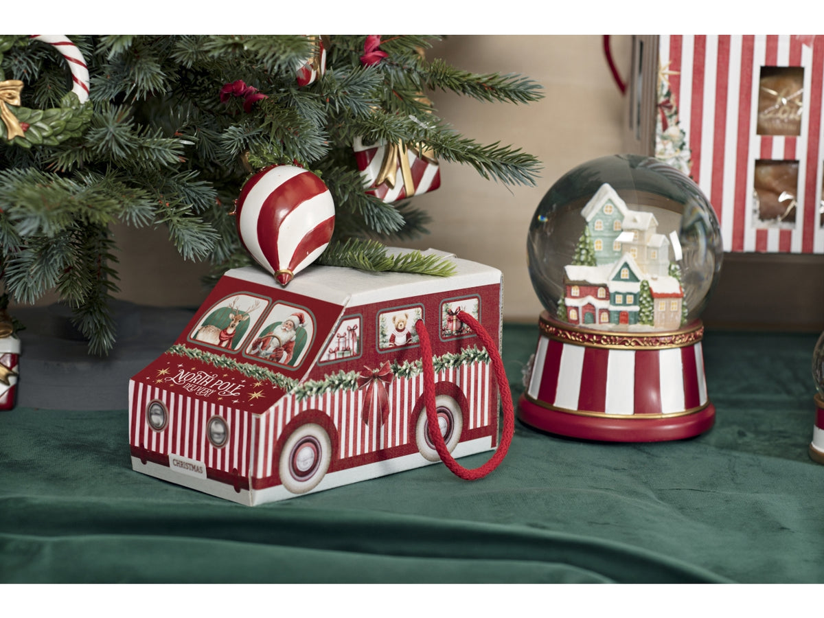 Furgoncino con cordino linea market rosso, 8x4x4,5cm