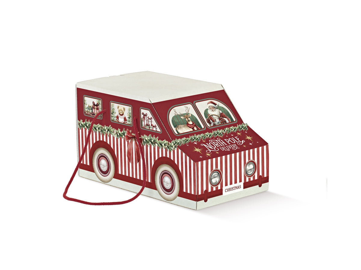 Furgoncino con cordino linea market rosso, 37x20x20,5cm