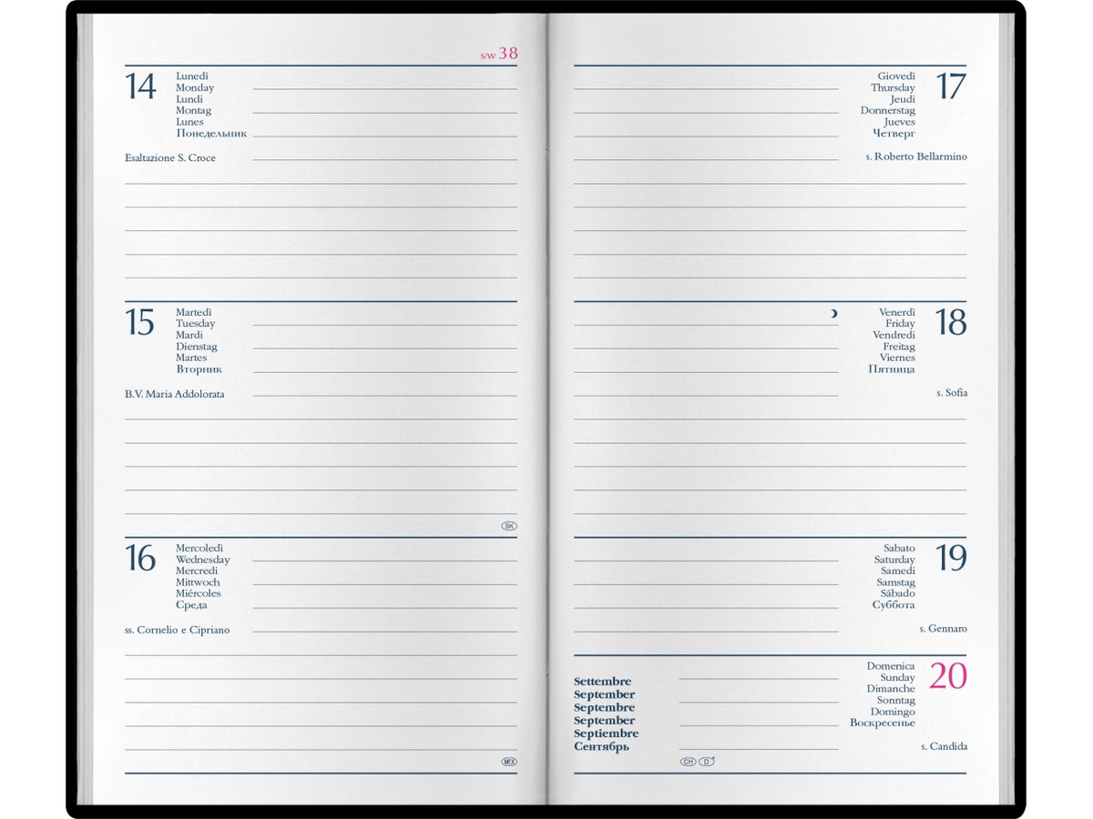 Agenda 2027 Vertigo 8x14cm settimanale verticale rosso