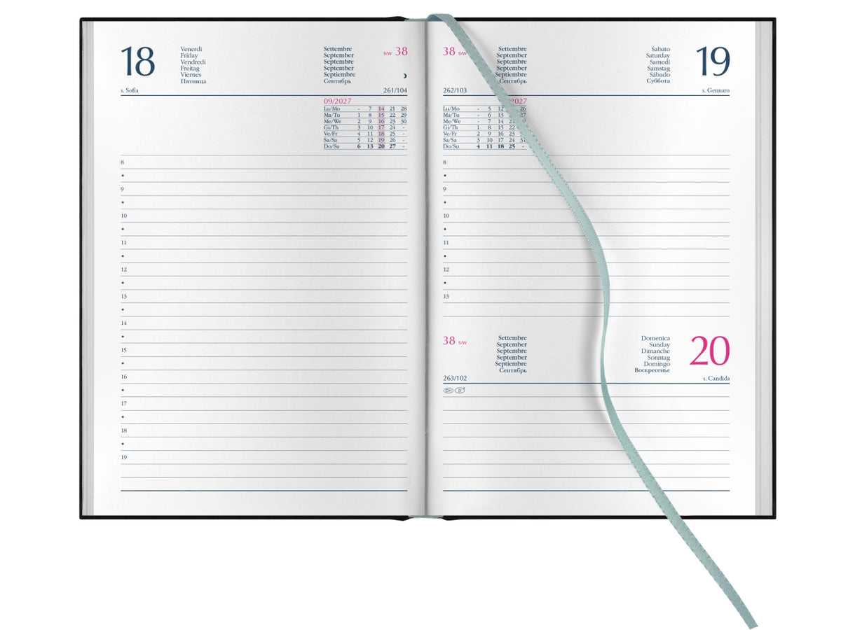 Agenda 2027 Egadi 11x16,5cm giornaliera sabato e domenica abbinati nero