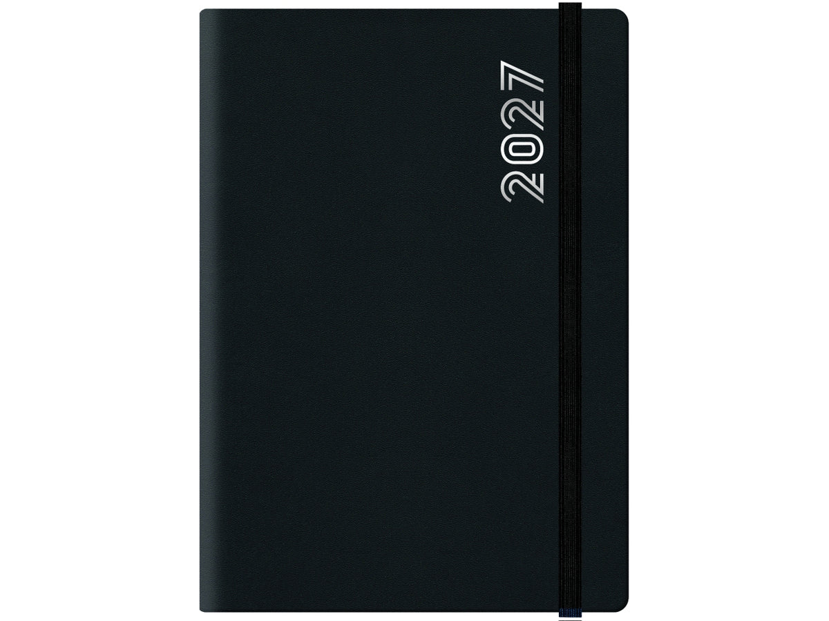 Agenda 2027 Dynamic con elastico 14,5x20,5cm giornaliera sabato e domenica abbinati nero