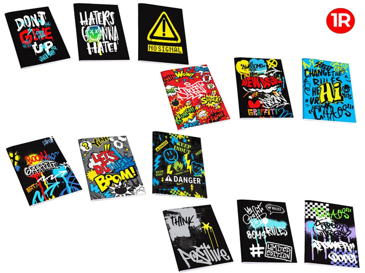 Quaderno maxi Active 20 fogli 80 gr, rigatura 1R, versione boy, confezione da 10 pezzi