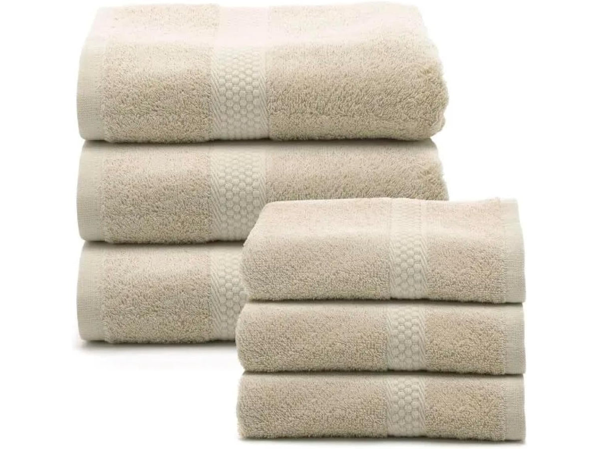 Asciugamani coppia 1+1 spugna sabbia set da 3 coppie