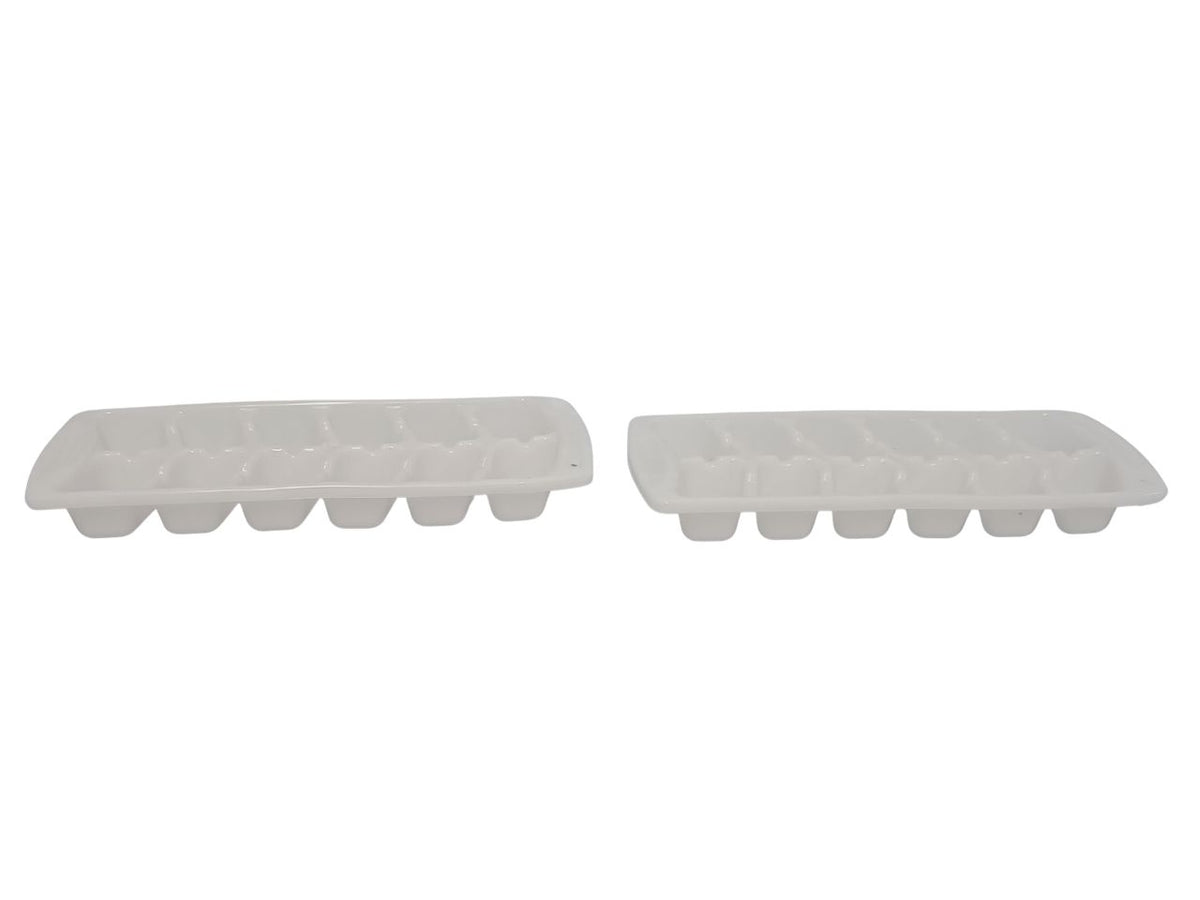 Formaghiaccio plastica 12cubetti set 2 pz bianco