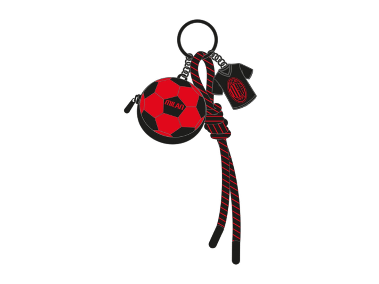 Portamonete con portachiavi Milan rossoneri connection