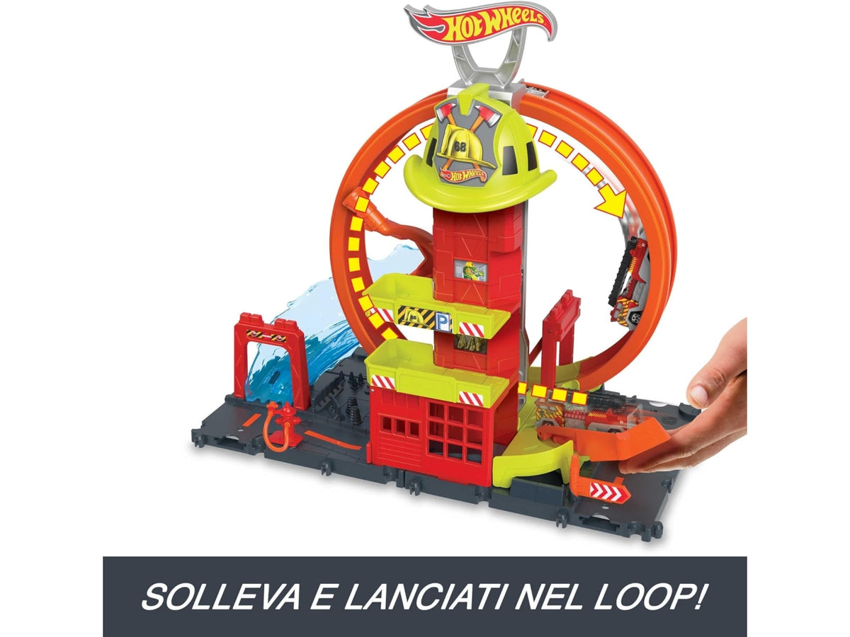 Hot Wheels city super loop fire station