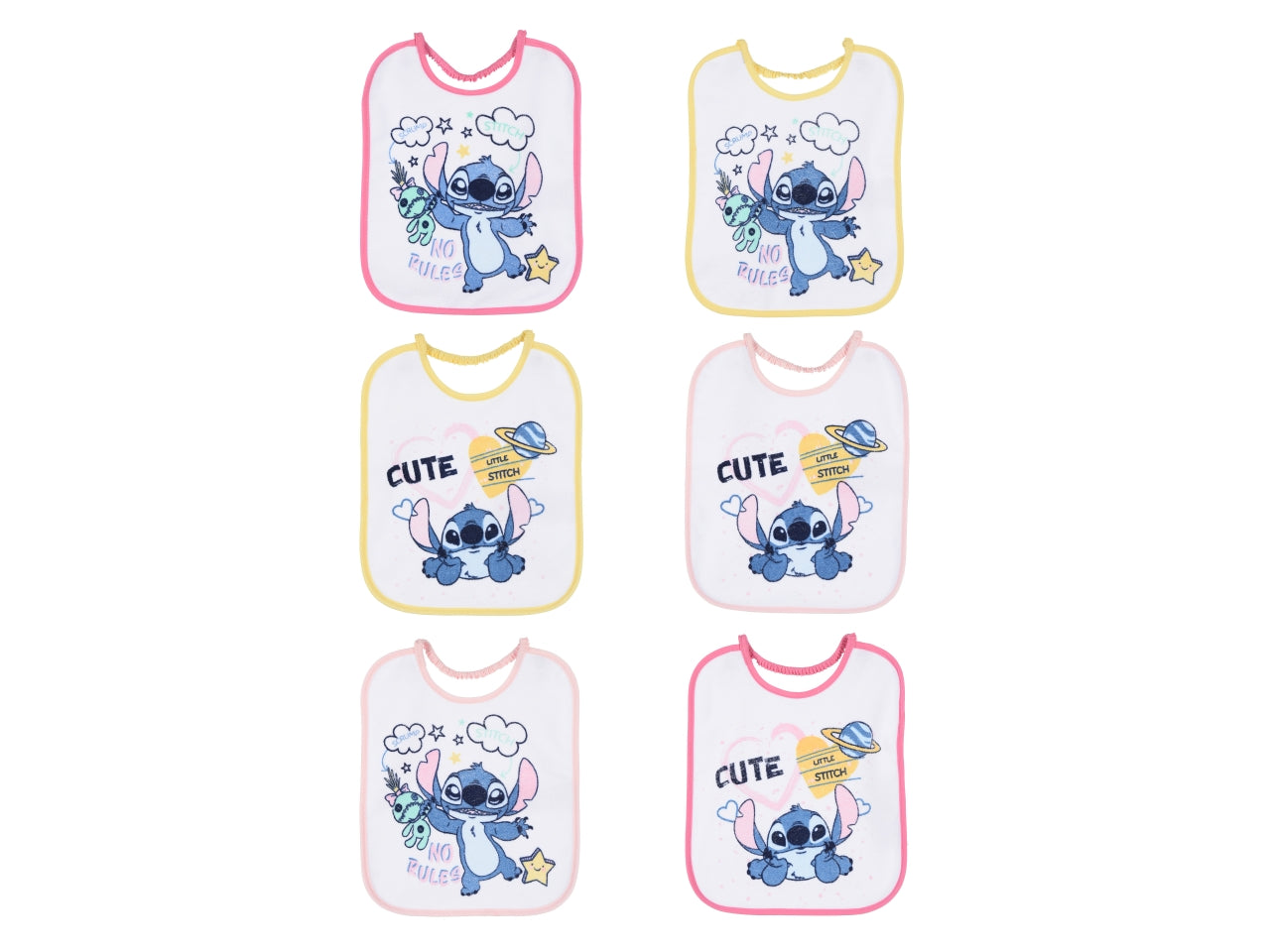 Lilo e stitch set 6 bavette 27x22,5cm