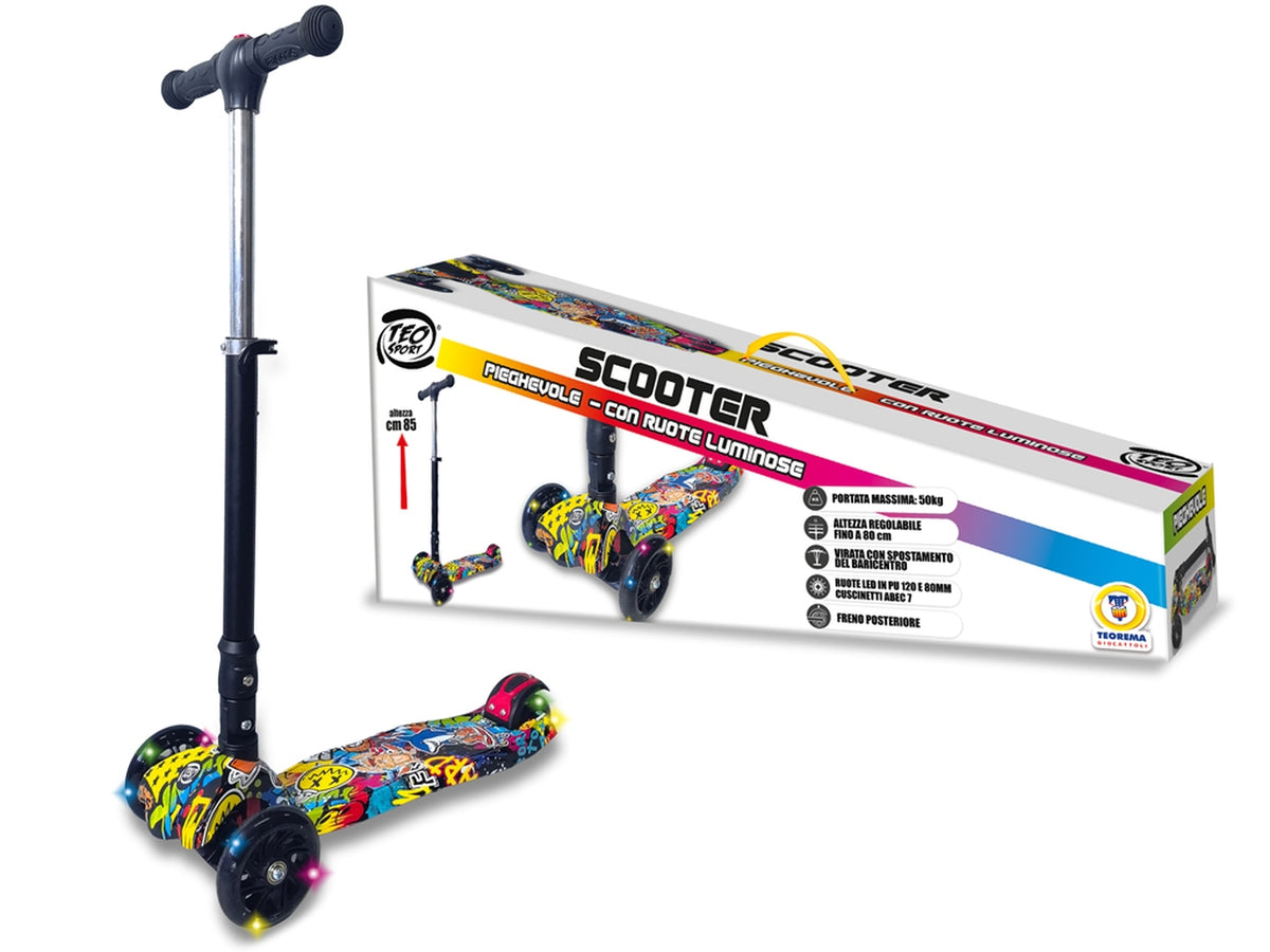 Teosport - monopattino alluminio ruote 120/80mm con luci