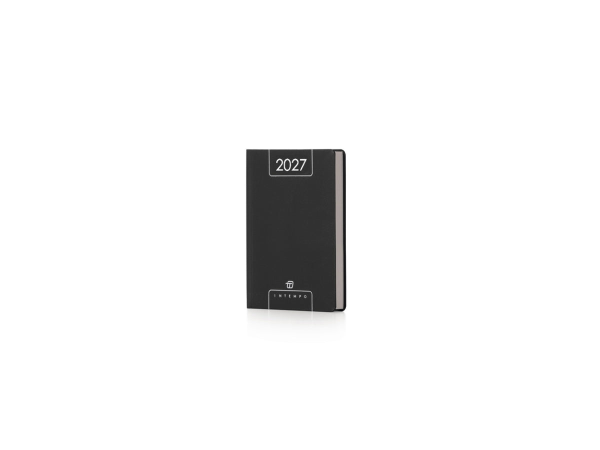 Agenda Alfa 2027 bigiornaliera 7x14cm in papercoat nero