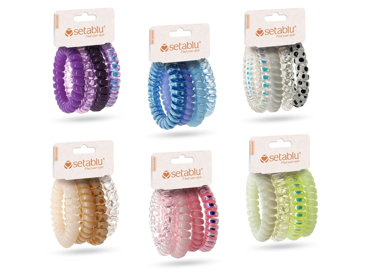 Elastici per capelli a spirale vari colori