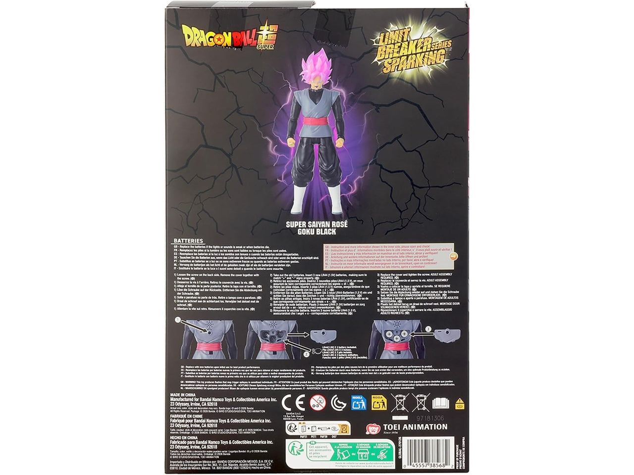 Dragon Ball super Saiyan black rose 30cm con luci e suoni