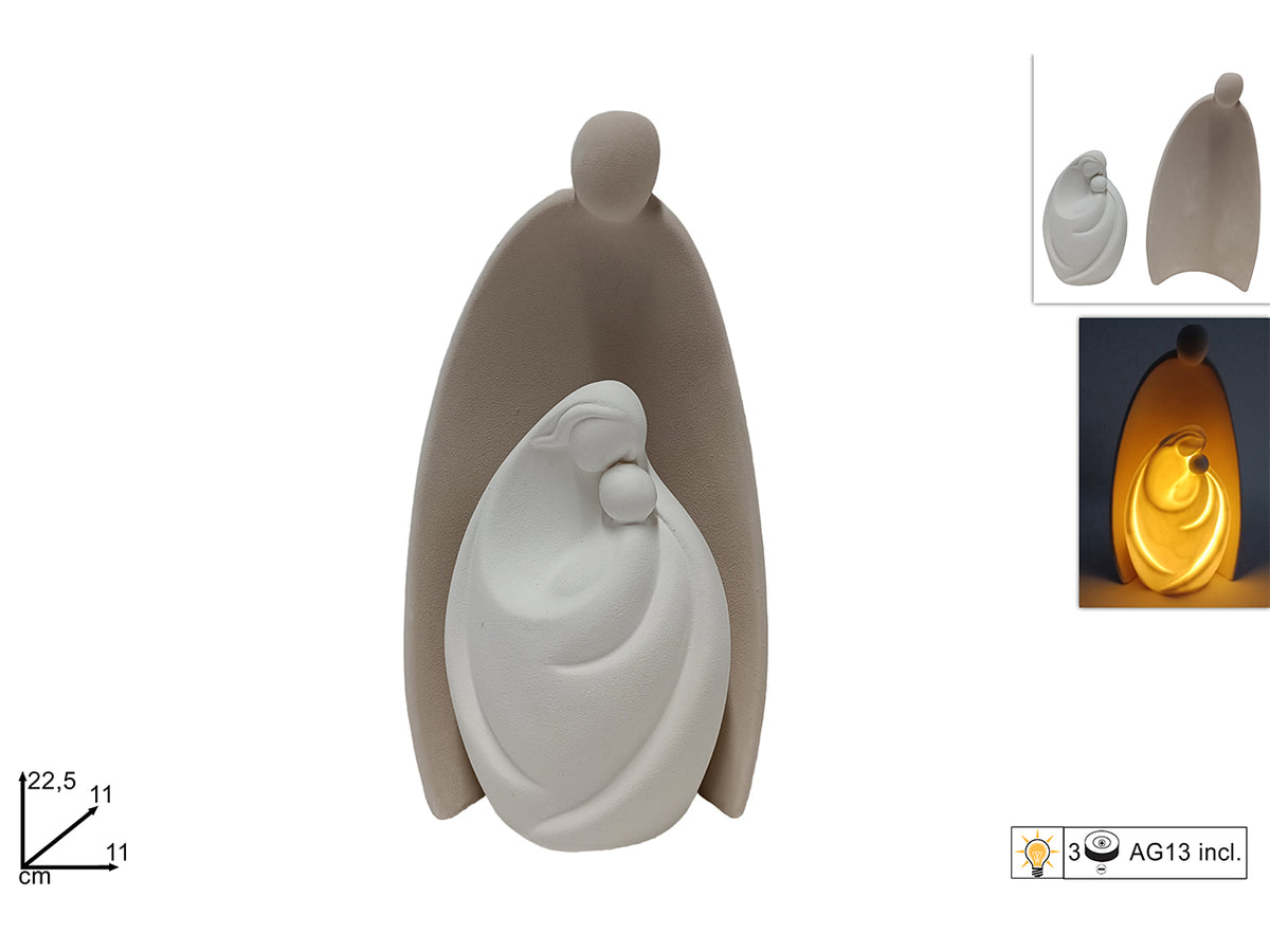 Natività stilizzata 22.5cm set 2pezzi con luce