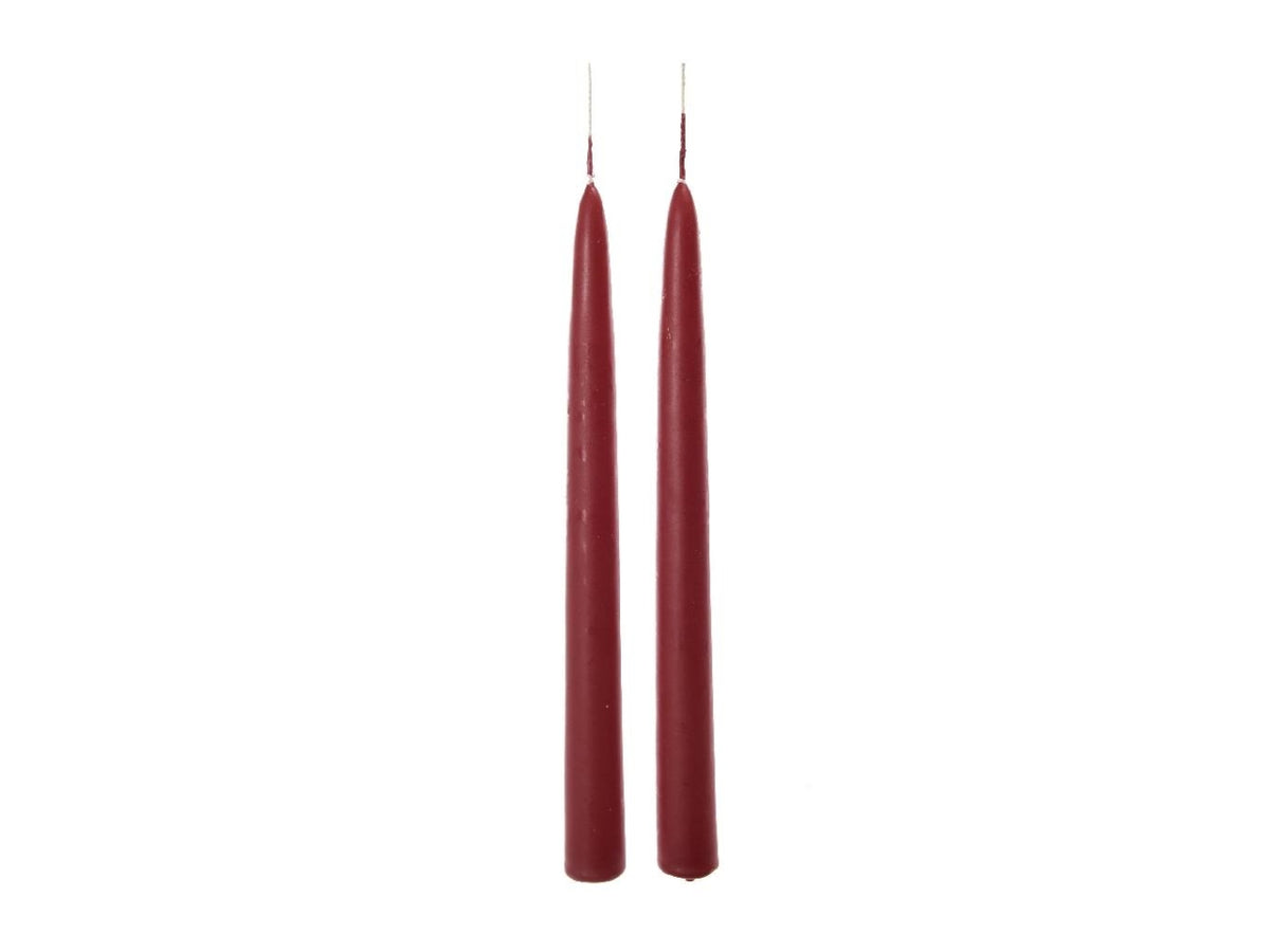 Candela stelo 25x2,2cm 2 pezzi bordeaux lucido