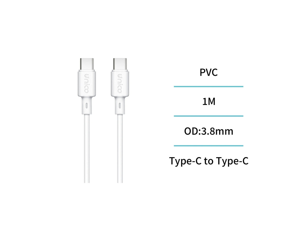 Cavo type-C+C 3 A 60W 1mt bianco