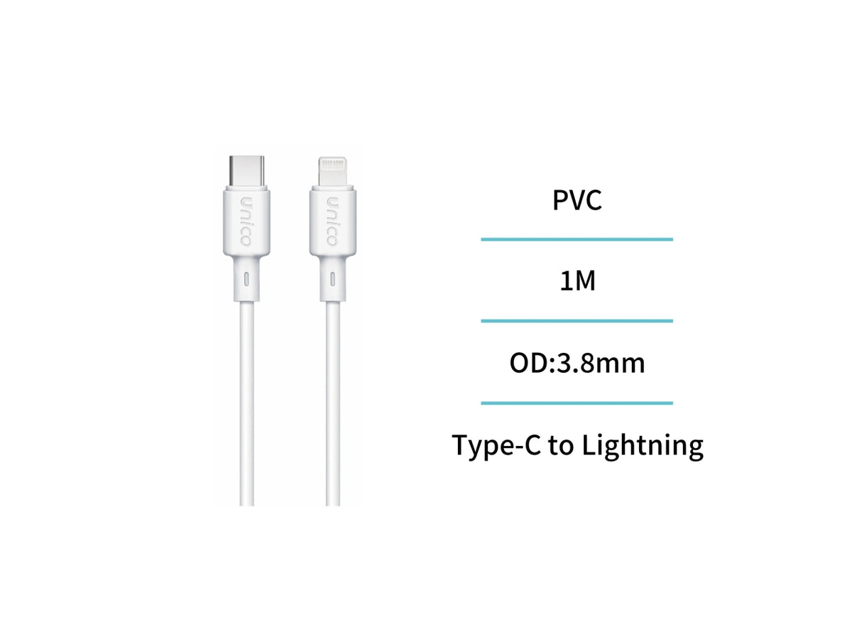 Cavo type-C+IPX 30W 1mt bianco