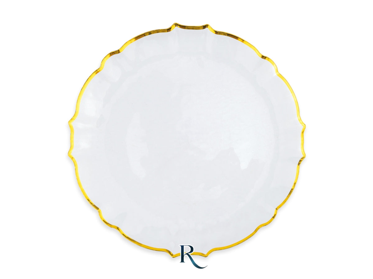 Piatti riutilizzabili 25cm Arabesque crystal gold, confezione da 6 piatti