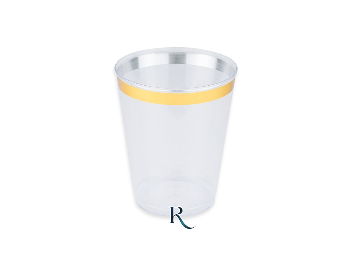 Bicchieri tumbler riutilizzabili 300cc crystal gold, confezione da 6 pezzi