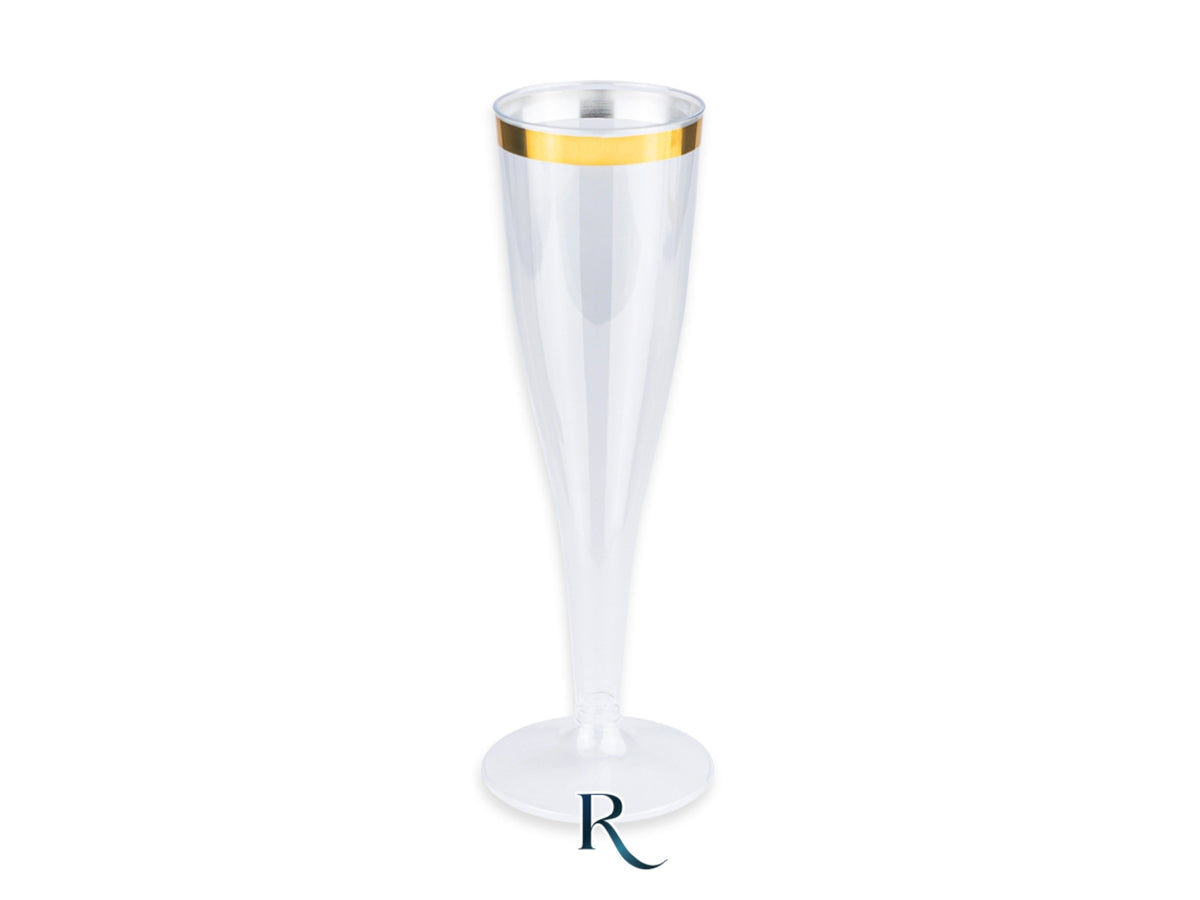 Flute riutilizzabili 140cc crystal gold, confezione 6 pezzi