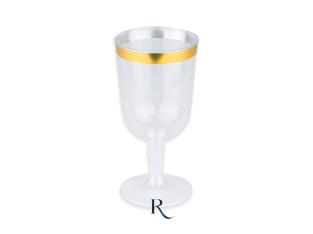 Calici riutilizzabili 140cc crystal gold, confezione 6 pezzi