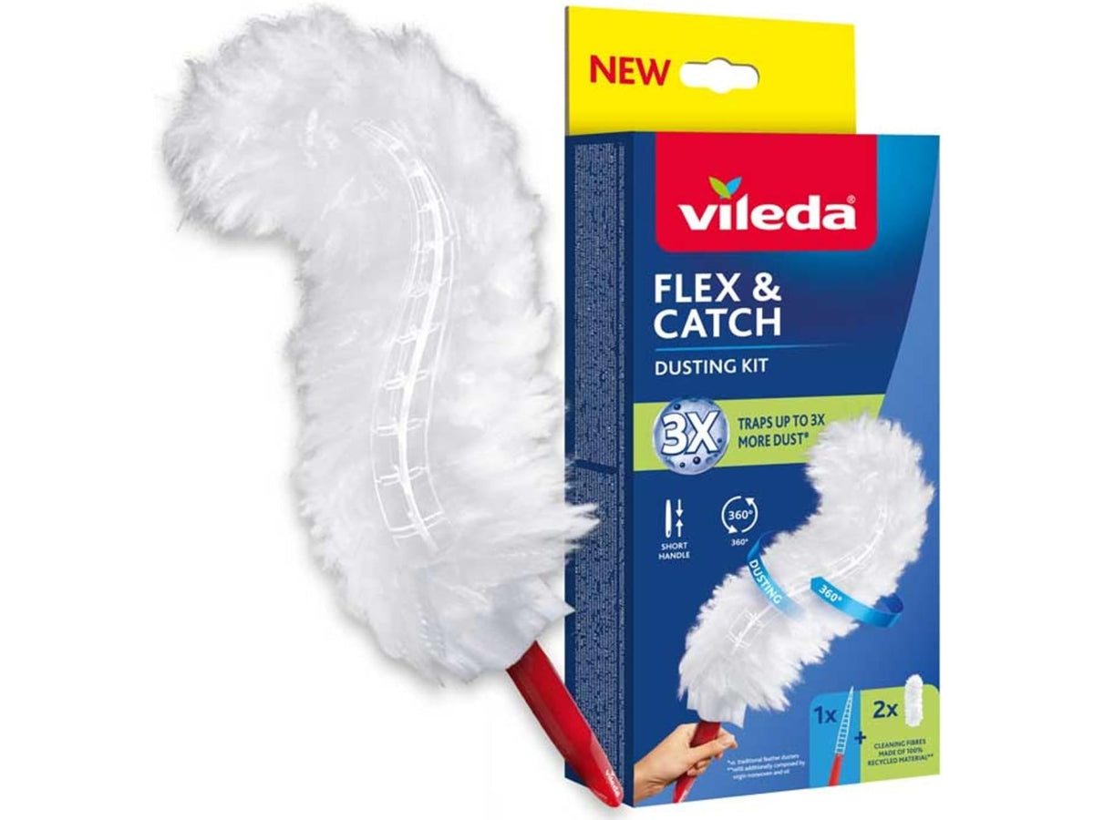 Vileda flex & catch manico corto + 2 refill catturapolvere