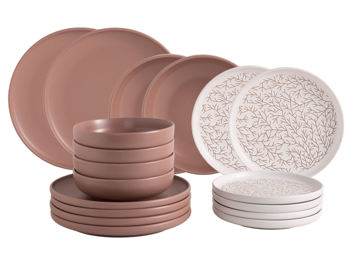 Set tavola 18pz blom stoneware, brown