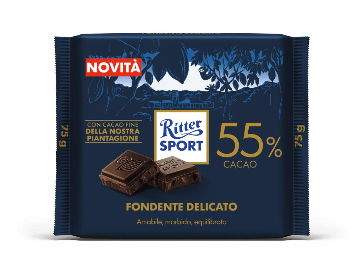 Ritter sport tavoletta 75gr fondente delicato 55%