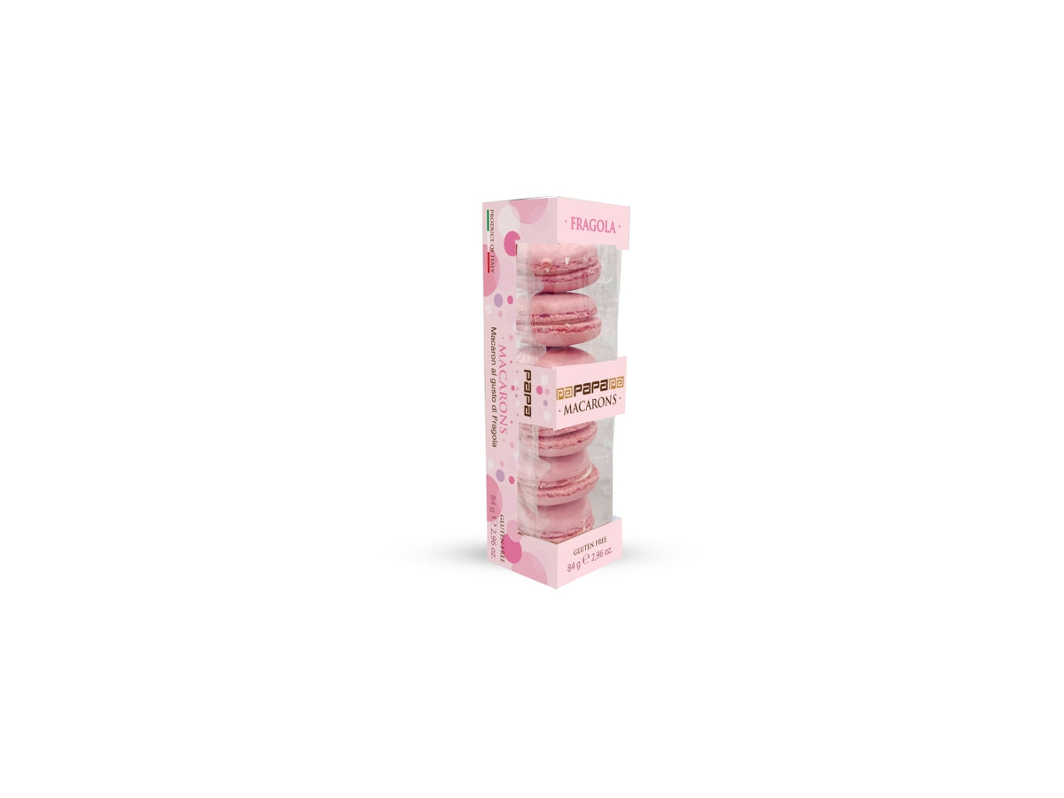 Papa macaron fragola astuccio da 6 macaron 84gr