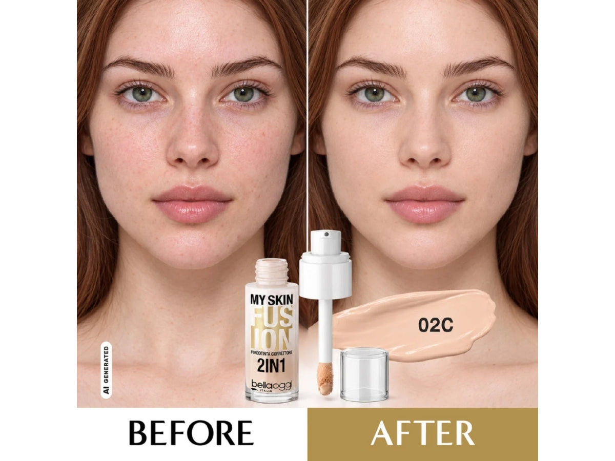 Bellaoggi my skin fusion foundcealer, fondotinta correttore n° 02C golden sand