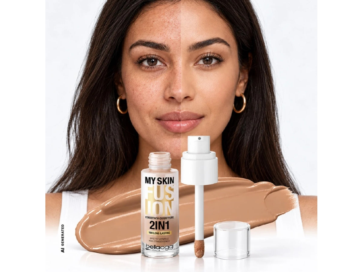 Bellaoggi my skin fusion foundcealer, fondotinta correttore n° 04W warm neutral