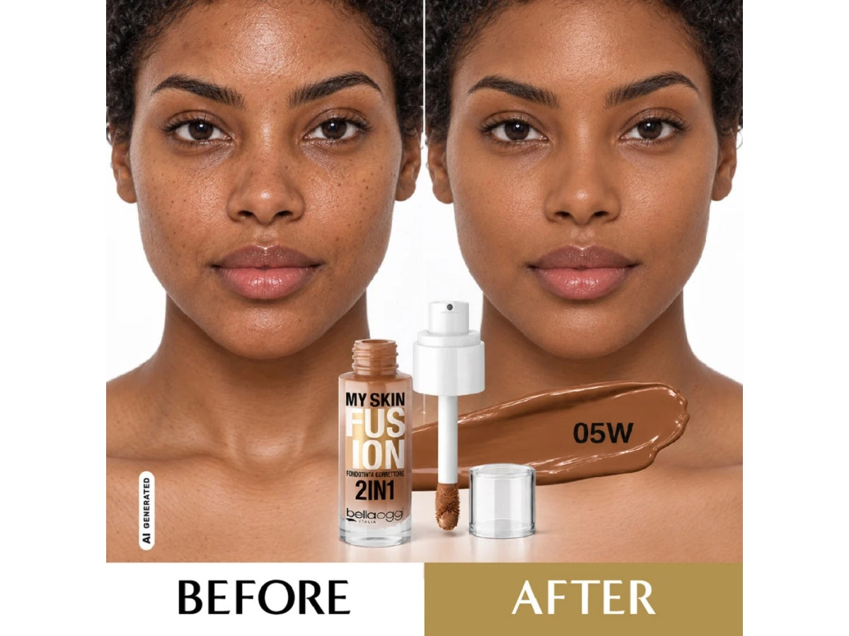 Bellaoggi my skin fusion foundcealer, fondotinta correttore n° 05w bronze