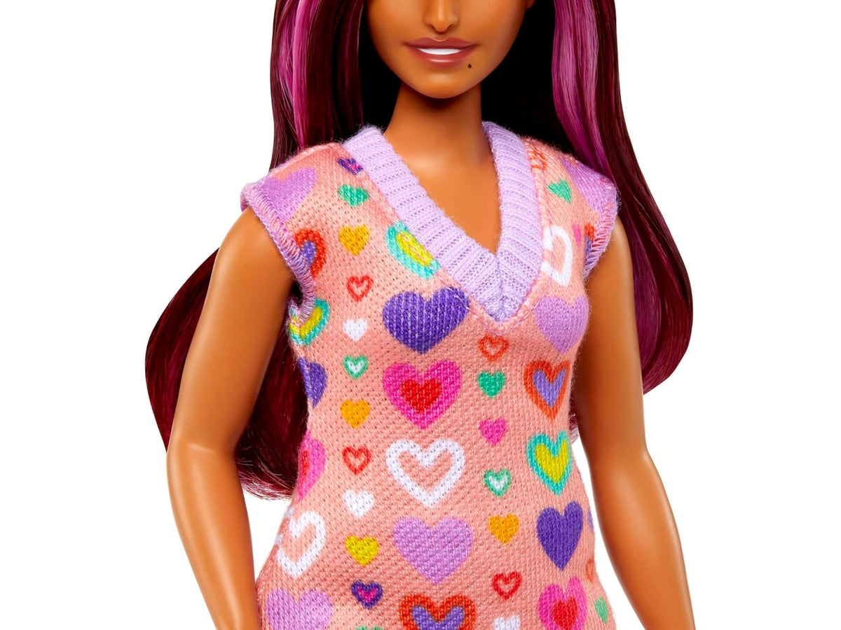 Barbie fashion con vestito in maglia a cuori