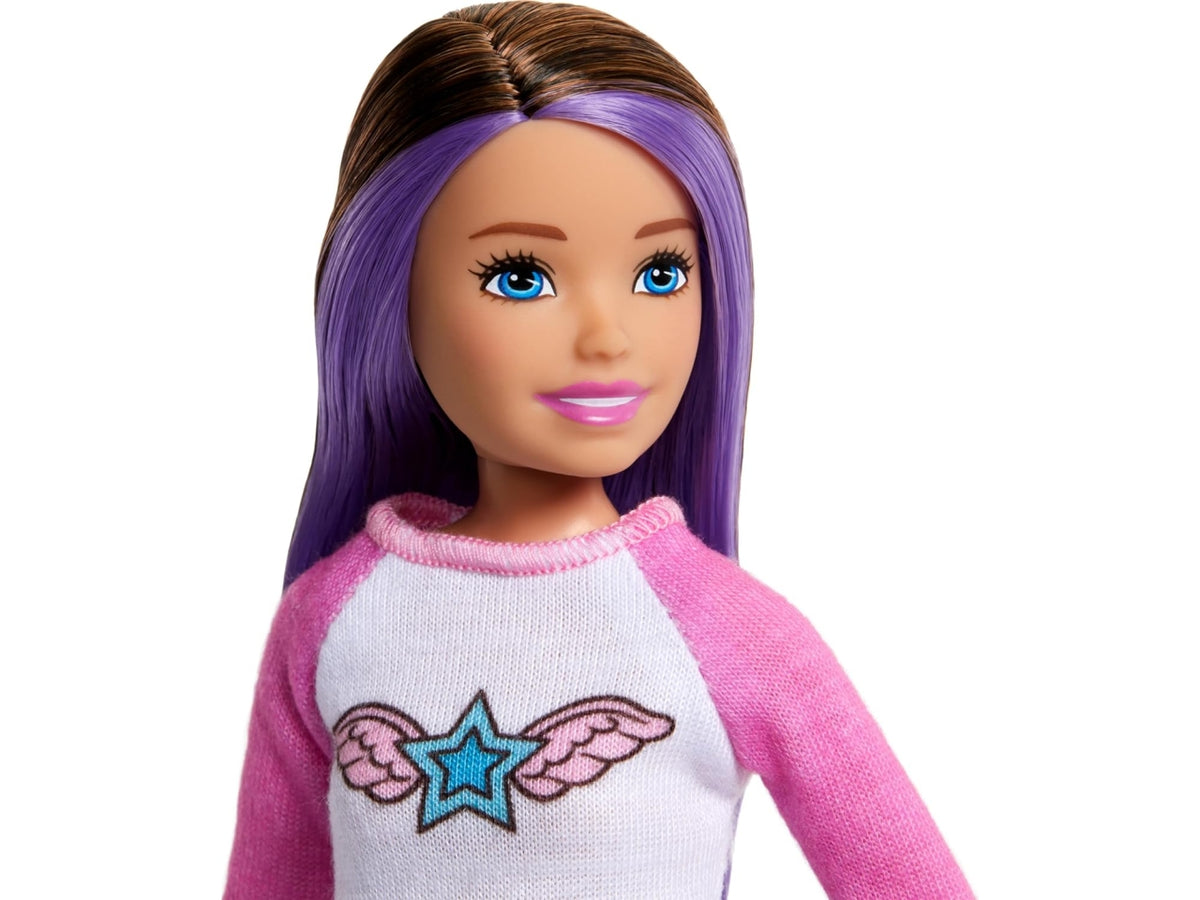 Barbie skipper travel purple hair