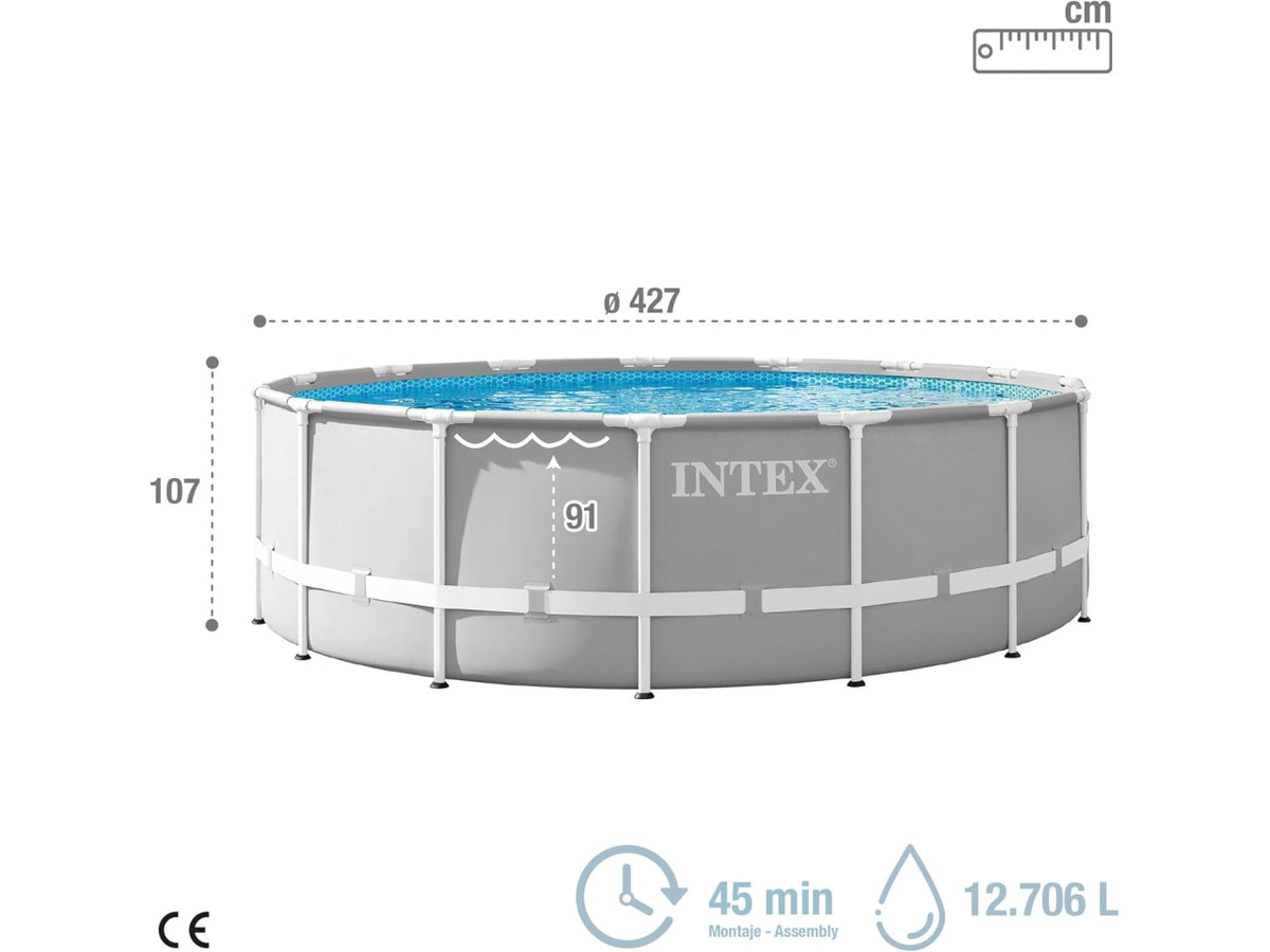 Intex piscina prisma frame con pompa e filtro 427x107cm