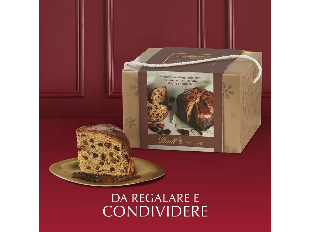 Lindt panettone milanese basso con gocce di cioccolato al latte e fondente 750gr