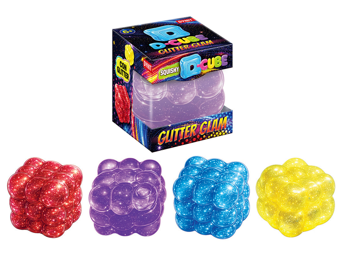 Squishy glitter glam d-cube colori assortiti