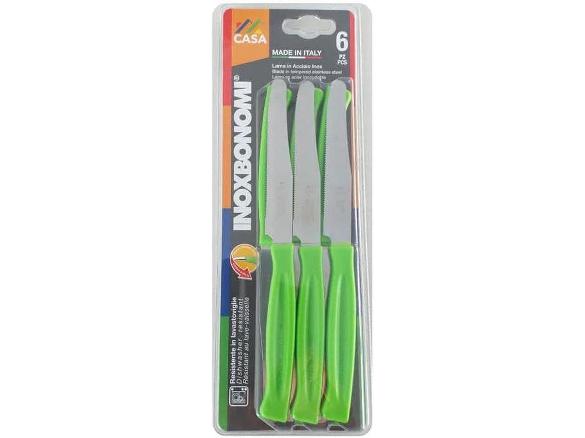 Coltelli Tavola set da 6coltelli 11cm verde brillante