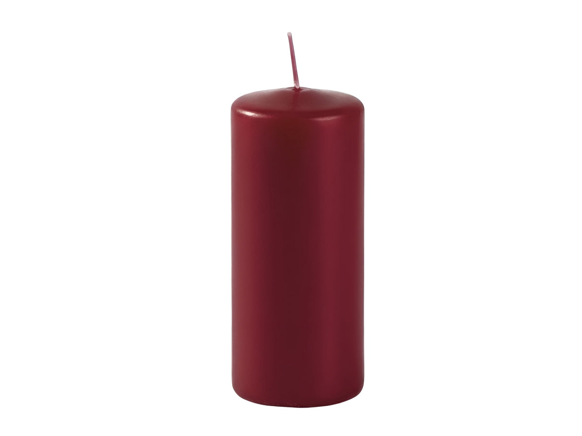 Candele moccolo 5xh.12cm bordeaux in confezione da 9 pezzi