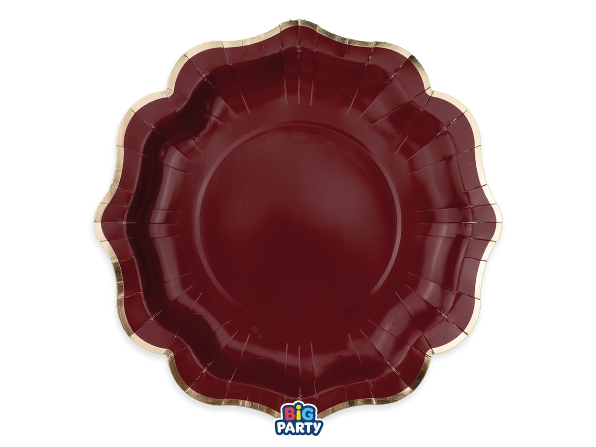 Piatti in carta 30cm Harmony Bordeaux Gold in confezione da 6 pezzi