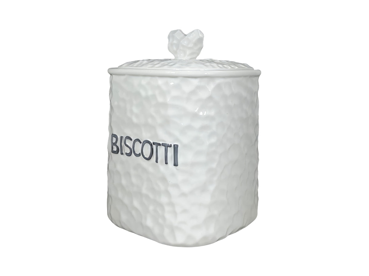 Biscottiera in ceramica 17x17xh.18cm bianca